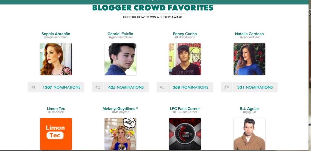 Melanysguydlines for a shorty award