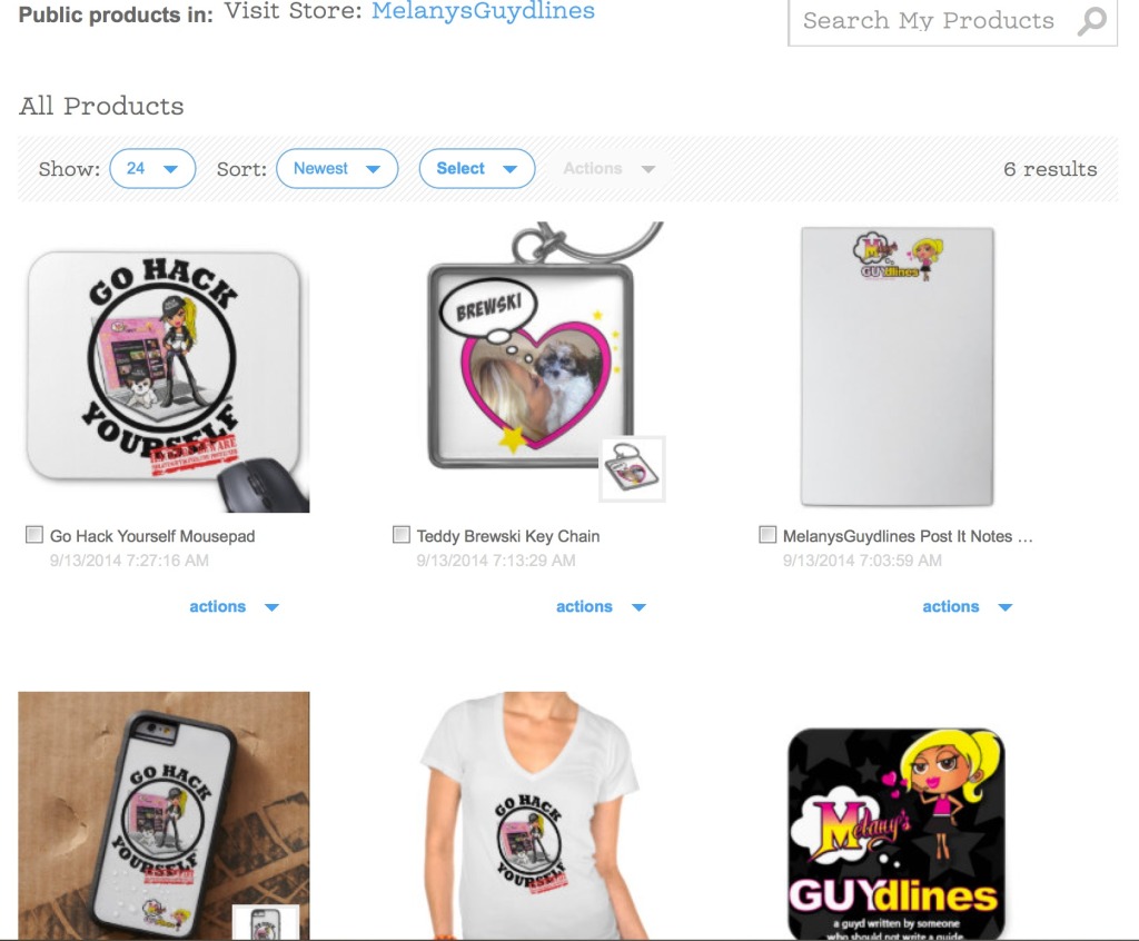 Melanysguydlines Zazzle store