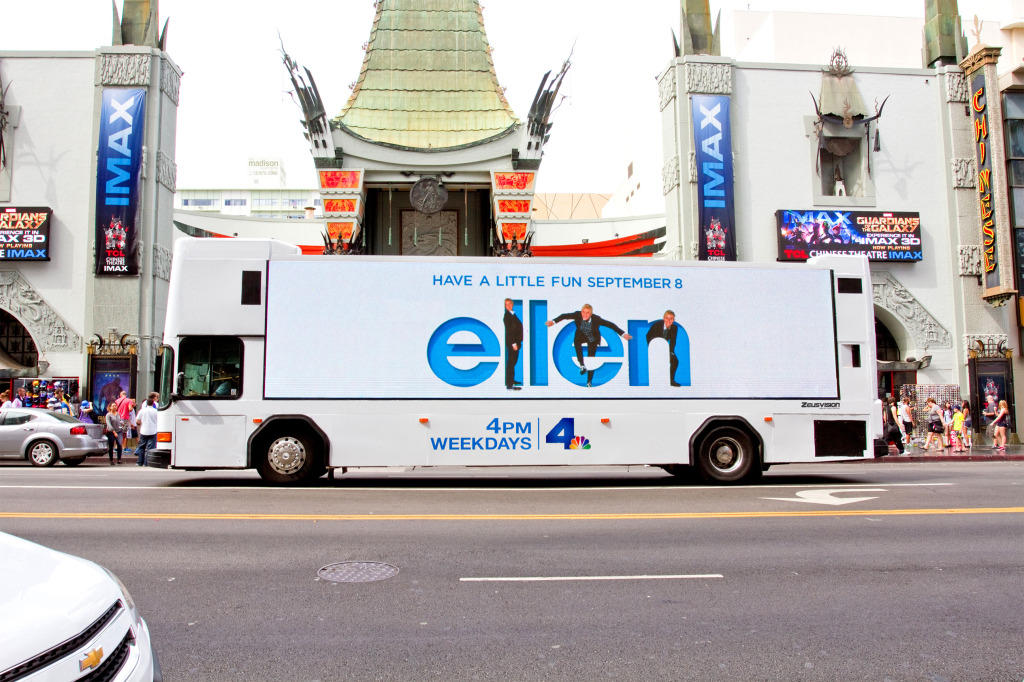 ellen on Zeusvision bus