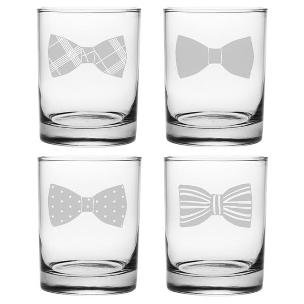 Bowties Rocks Glass, 14-ounce (Set of 4) from Overstock! 