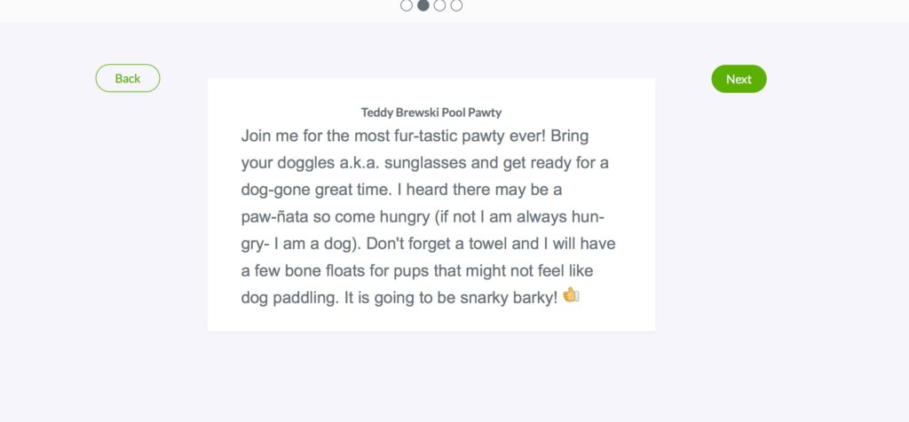 It is super easy to set up, use and make changes to the Pet Party Evite Invitations! 