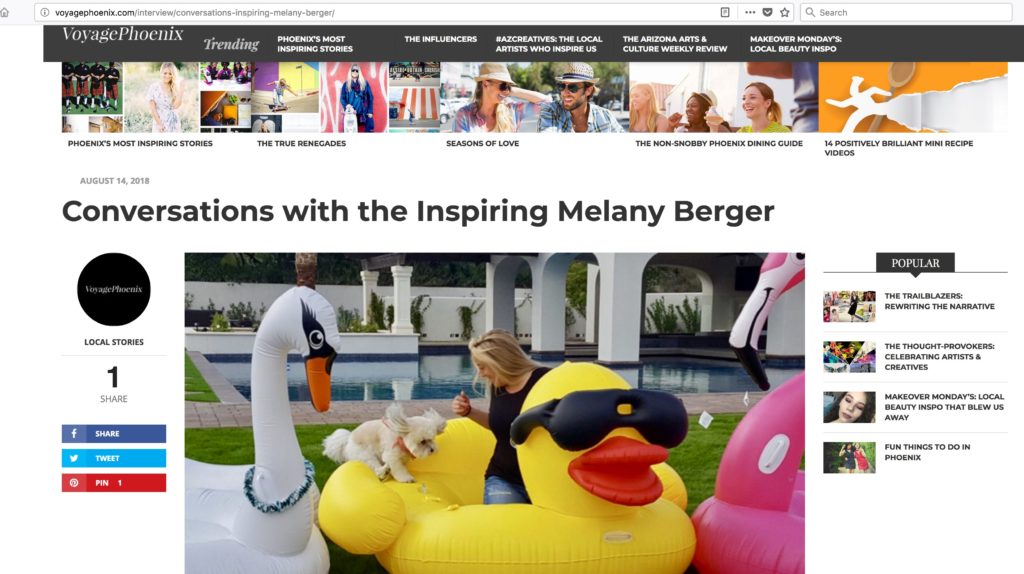 Interview: Conversations With Melany Berger Via VoyagePhoenix